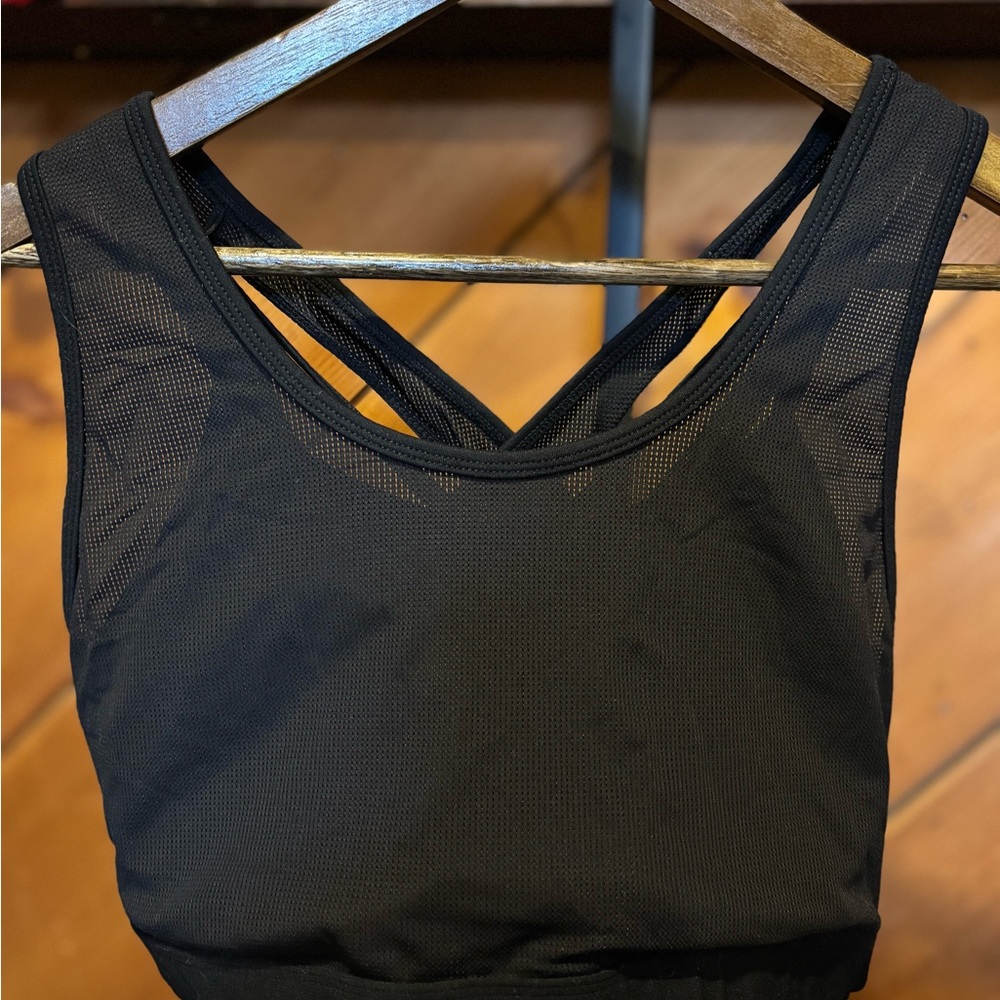 Fabletics Black Mesh Sports Bra
